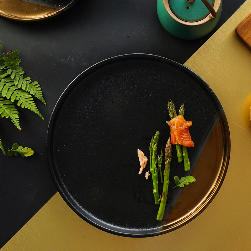 Creative Black Gold Ceramic Plate