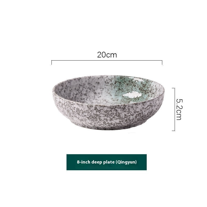 Retro Domestic Underglaze Porcelain Plate
