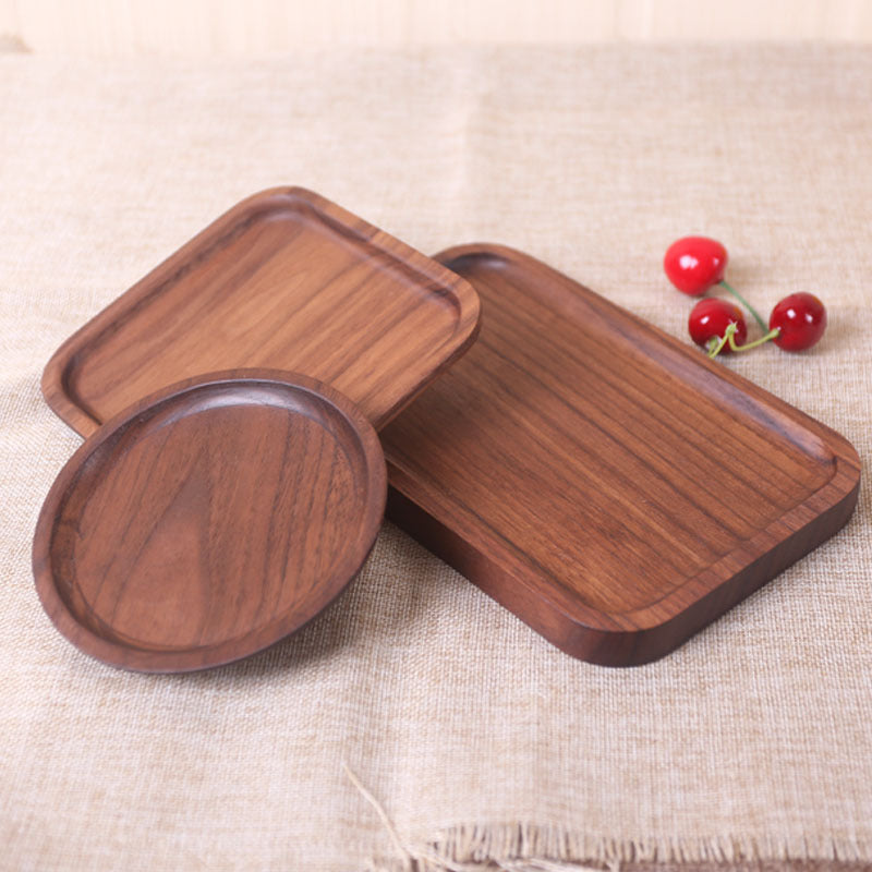Japanese Style Wooden Black Walnut Plate