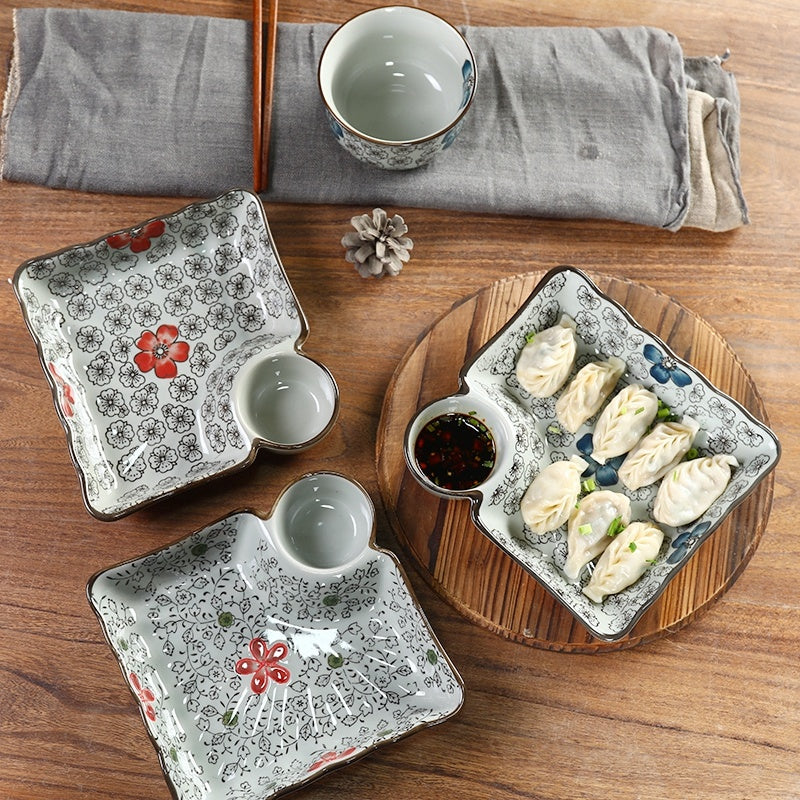 Ceramic Household Compartments Plate